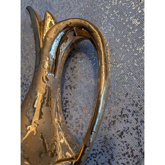 Vintage MidCentury Style Weeping Gold 8" Pitcher Vase Retro Glam EUC - Picture 9 of 12
